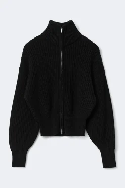 Knitted zip cardigan