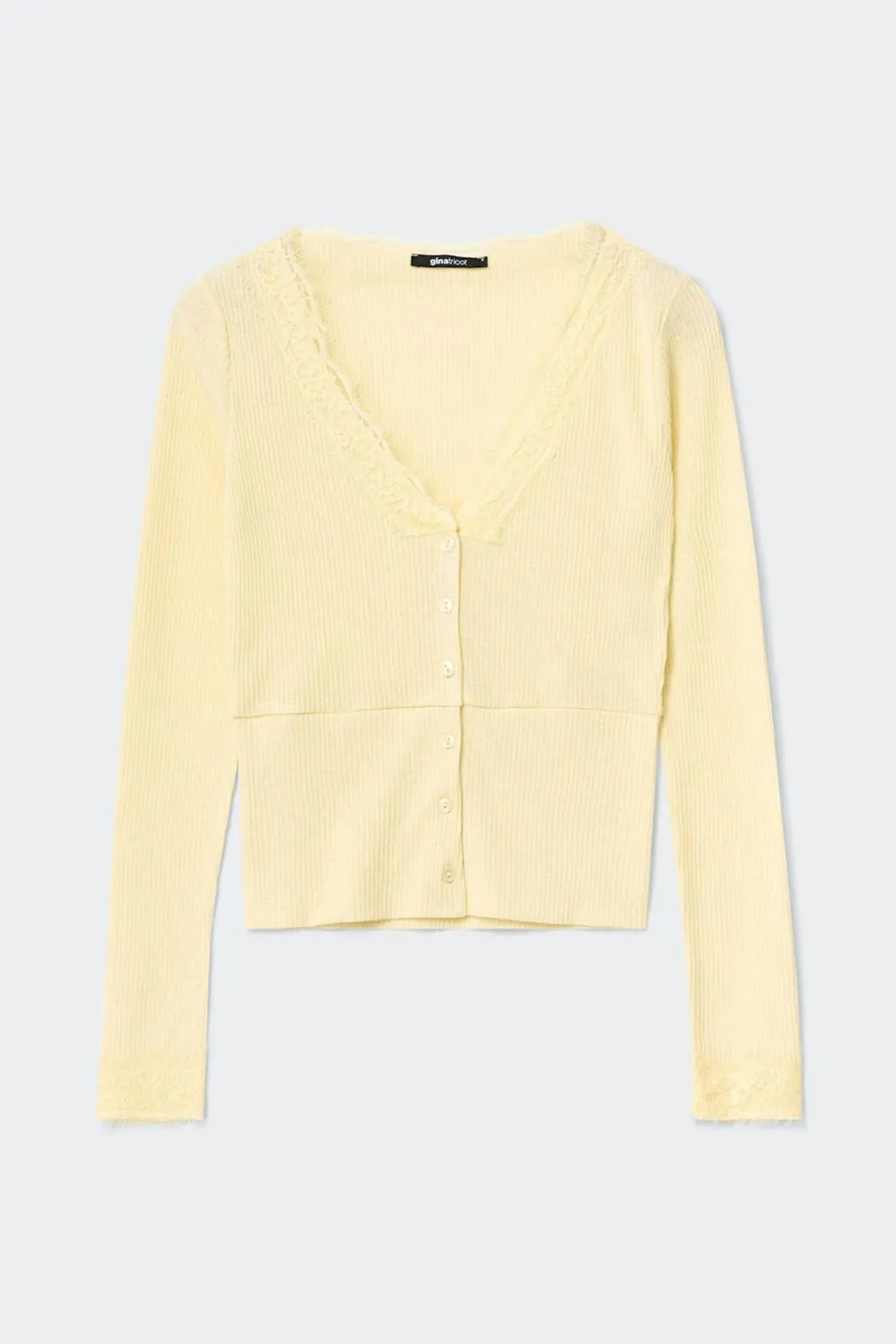Lace detail button top