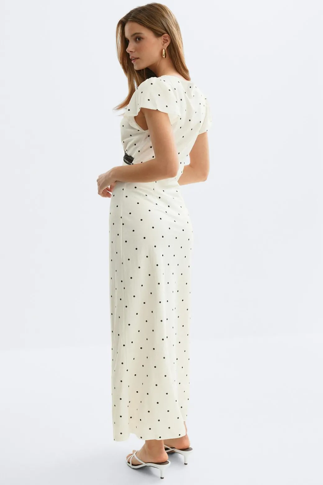 Lace detail midi dress