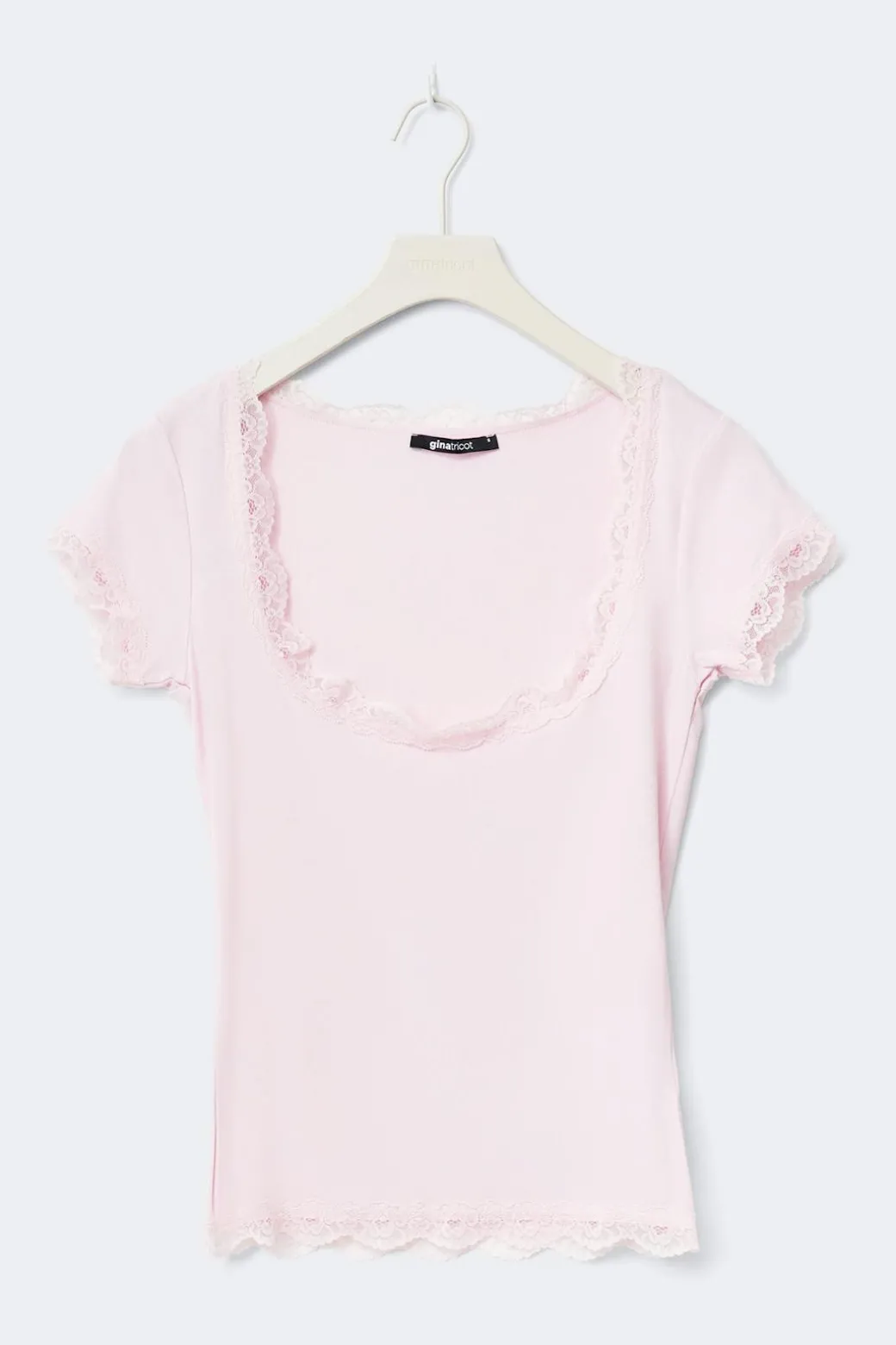 Lace detail scoop neck top