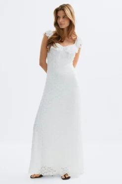 Lace frill maxi dress