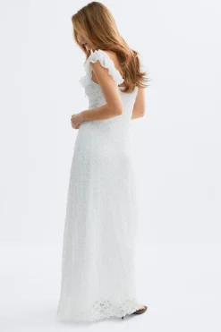 Lace frill maxi dress