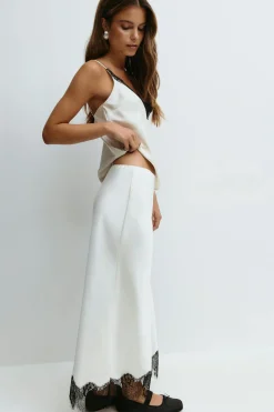 Lace midi skirt