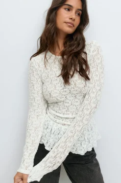 Lace peplum top
