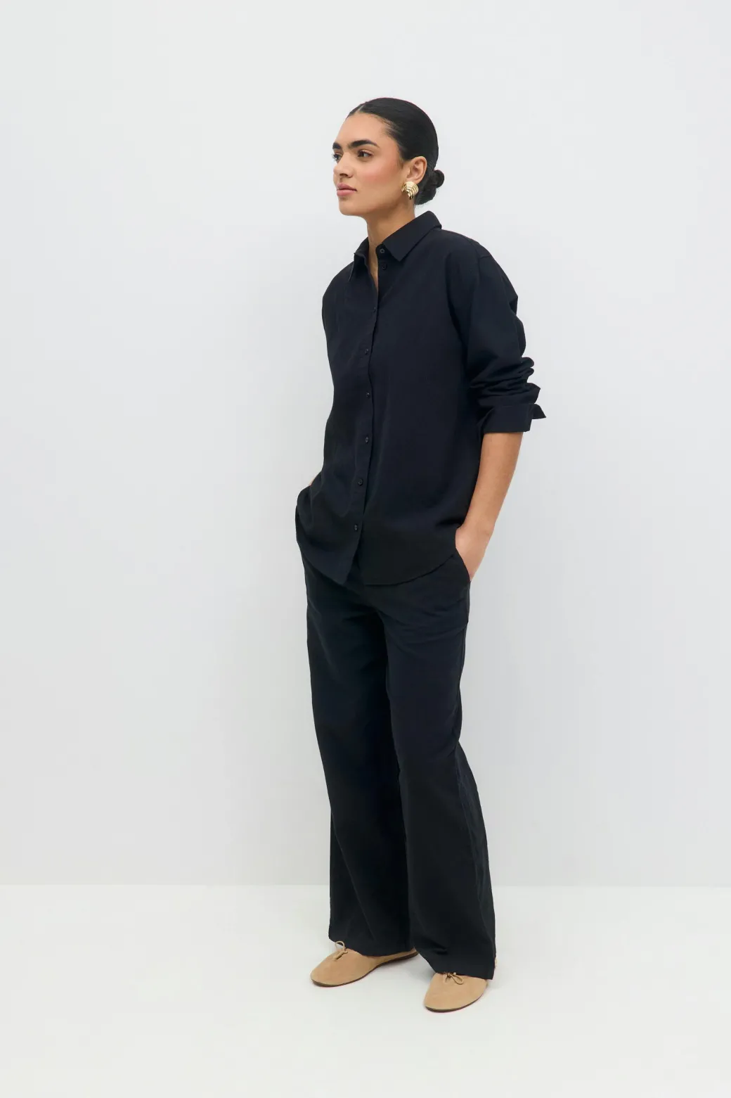 Linen blend shirt
