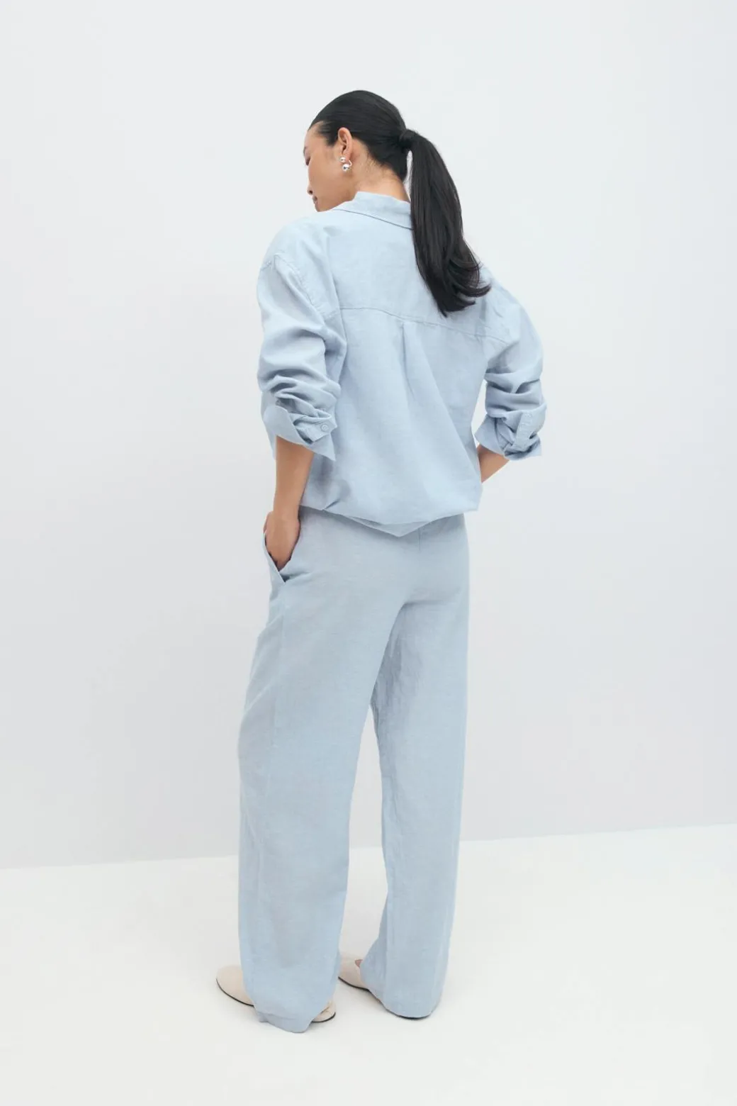 linen blend trousers
