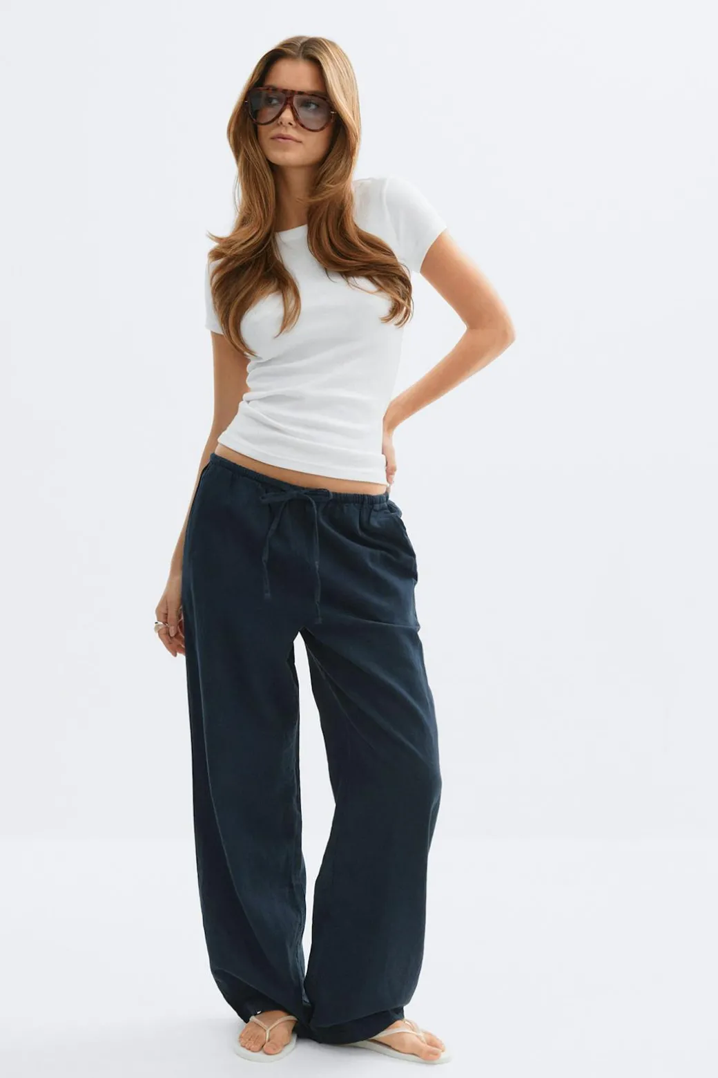 linen blend trousers