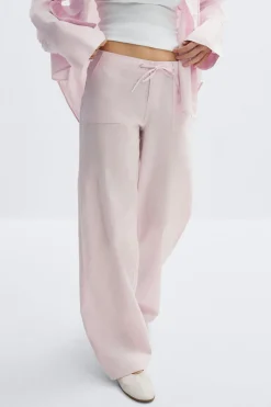 Linen blend trousers