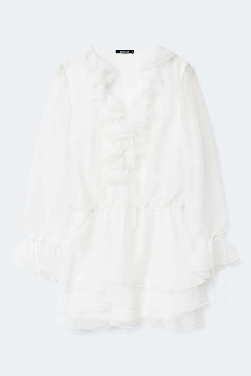 Long sleeve frill mini dress