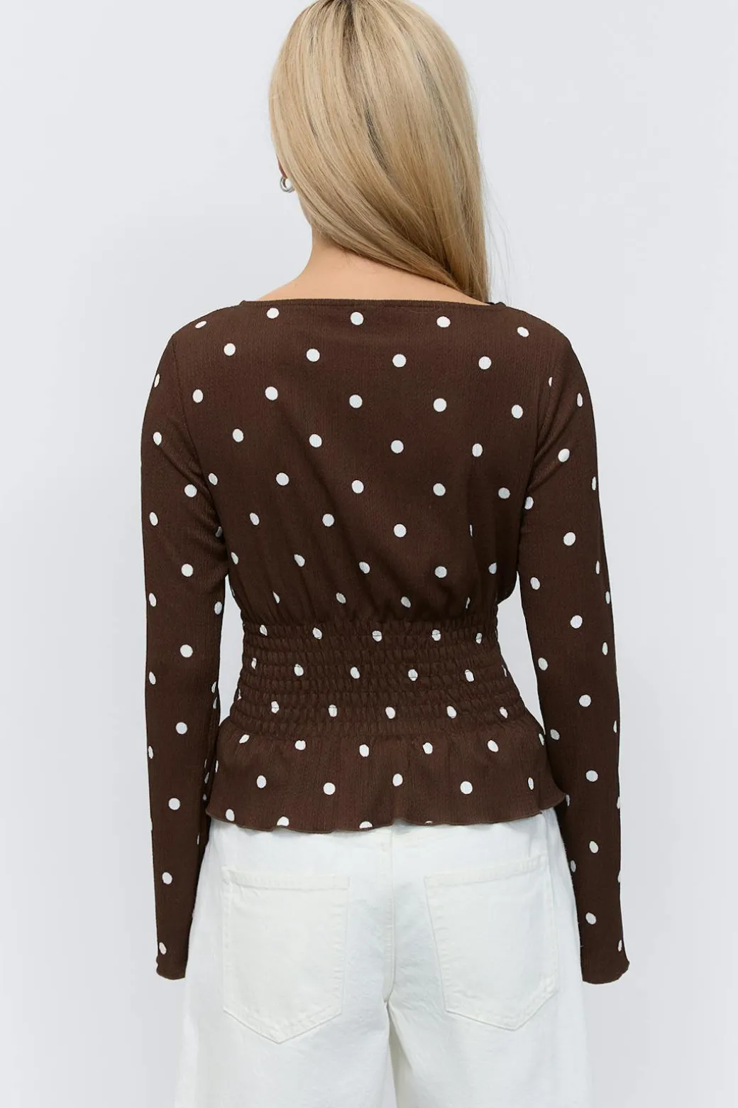 Long sleeve smock top