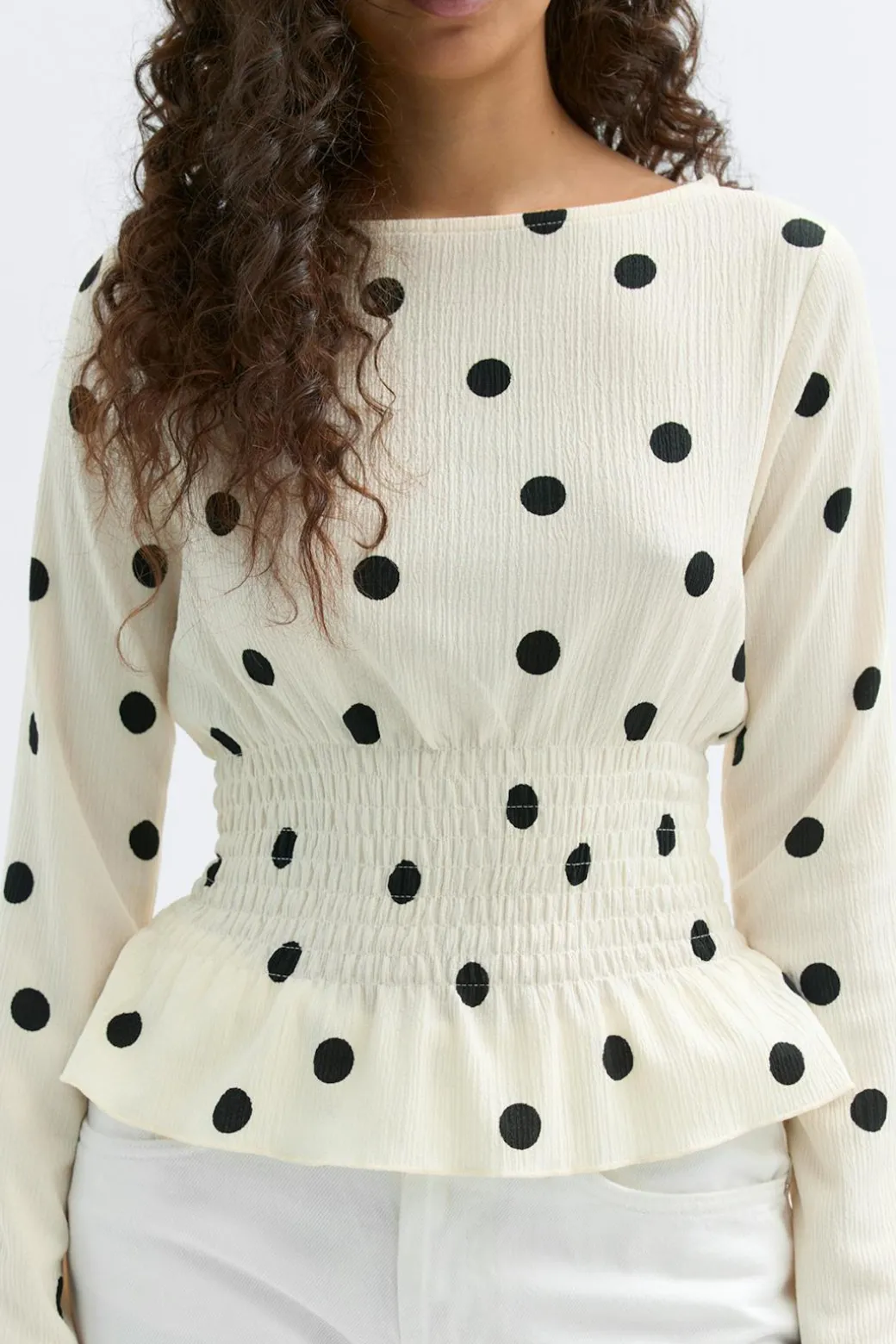 Long sleeve smock top