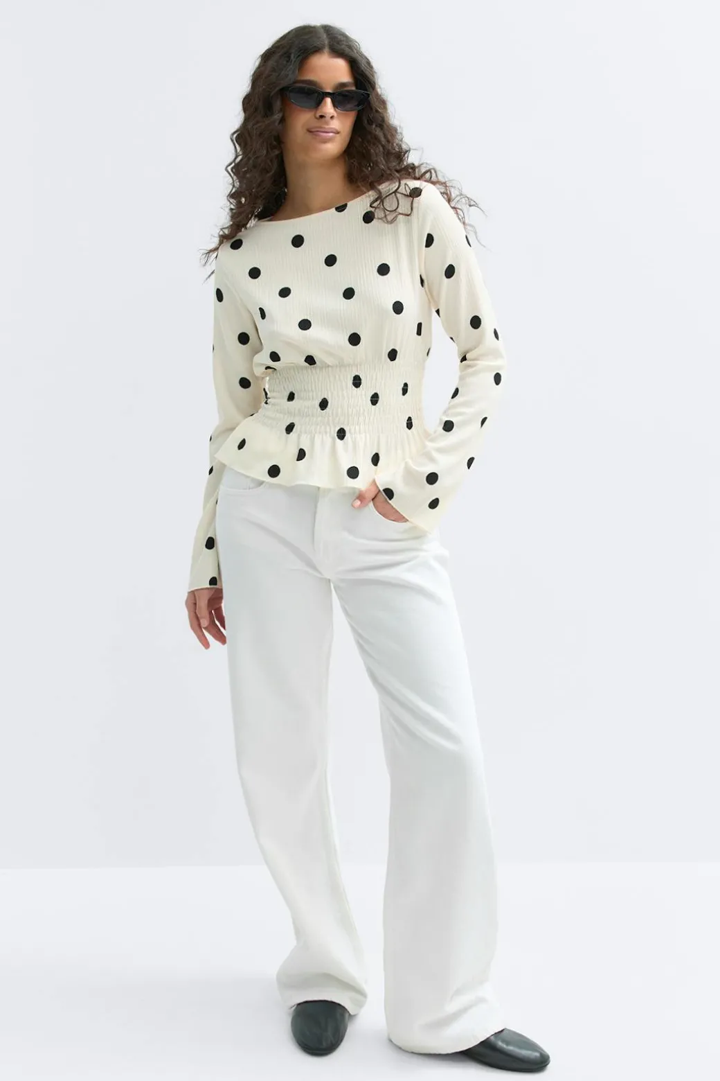 Long sleeve smock top
