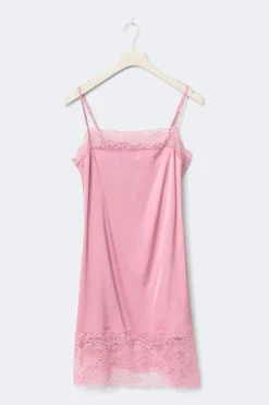 Loungewear satin lace dress