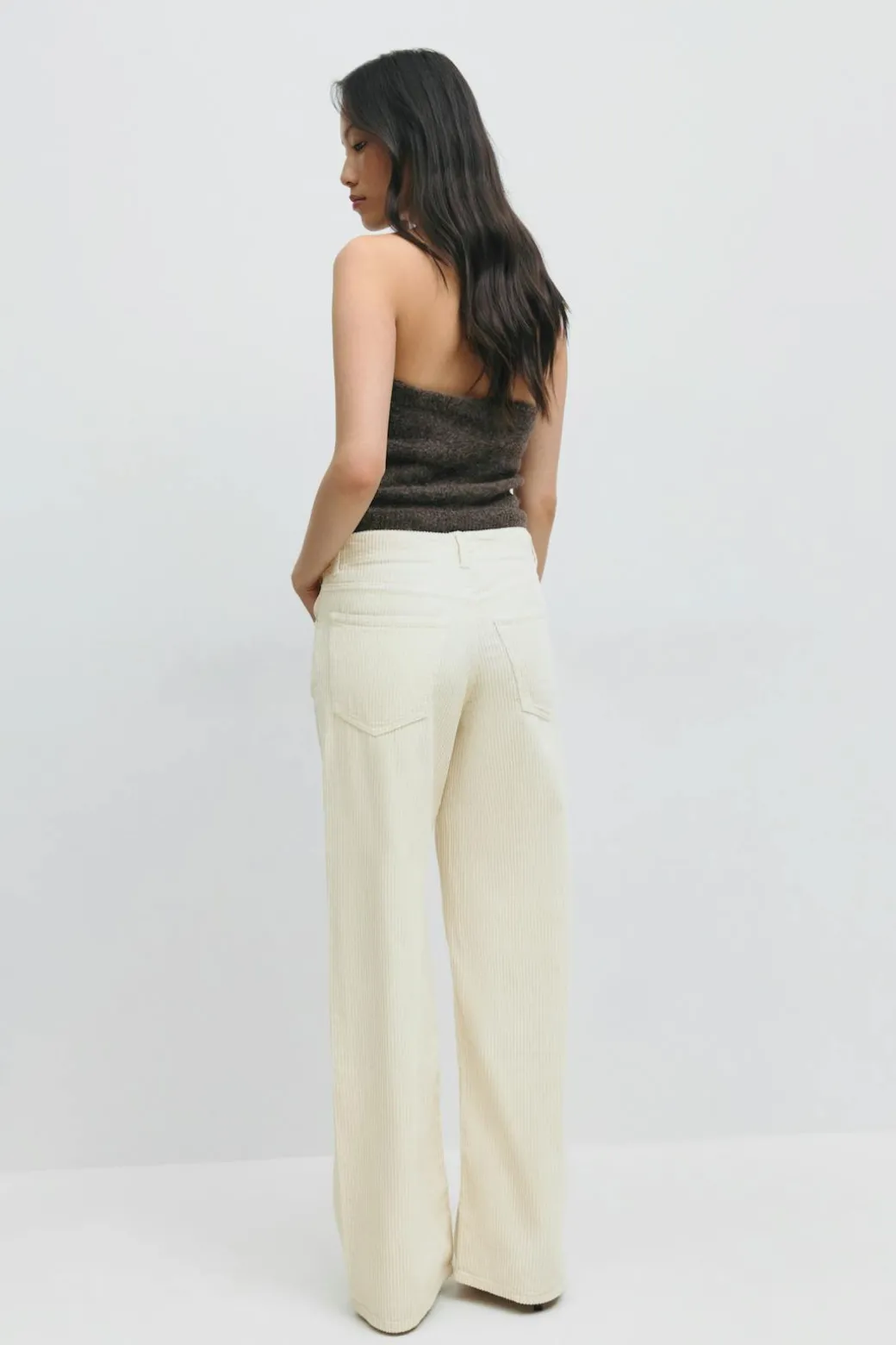 Low wide cord jeans
