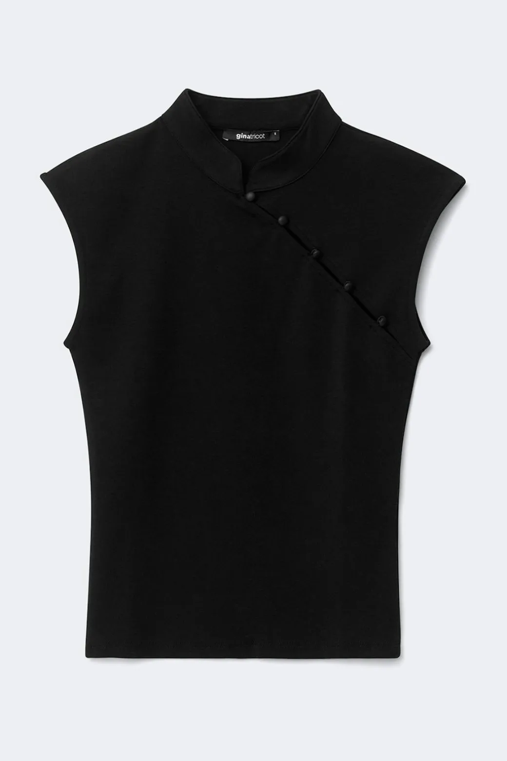 Mandarin collar button top