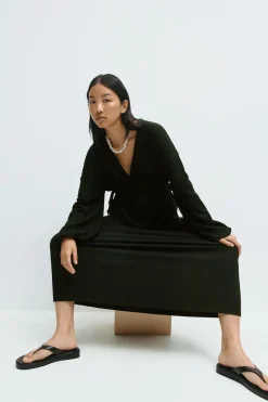 Midi wrap dress