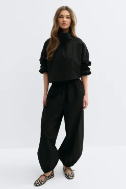 Mid waist balloon trousers