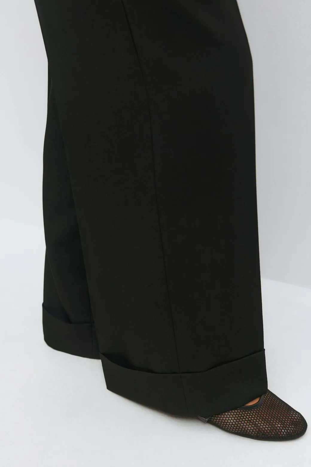 Mid waist wide trousers