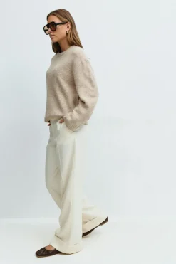 Mid waist wide trousers