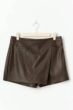 Mini wrap pu skort