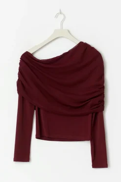 Off shoulder mesh top