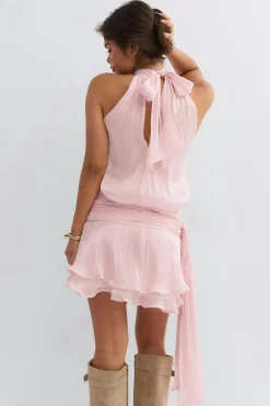 14+ open back frill dress