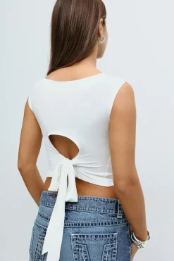 14+ open back tie top
