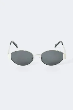 Oval metal frame sunglasses