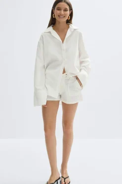 Oversized linen blend shirt