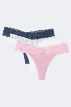3-pack soft cotton thong