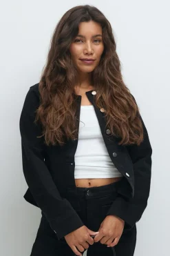 Peplum denim jacket