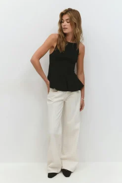 Peplum tie back top