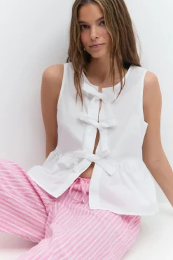 Peplum tie top