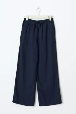 petite linen blend trousers