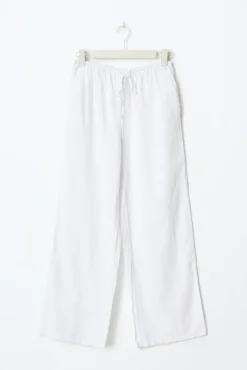 petite linen blend trousers