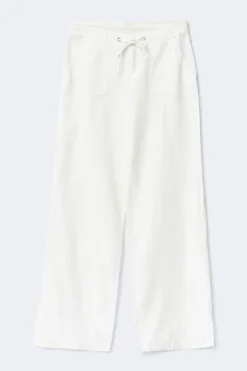 Petite linen blend trousers