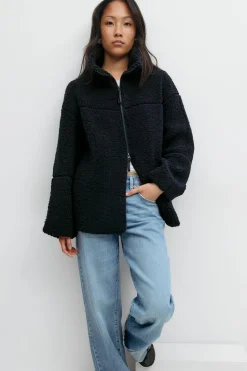 Pile zip jacket