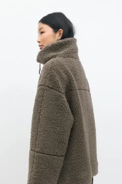Pile zip jacket