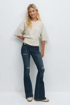 14+ pleated flare jeans