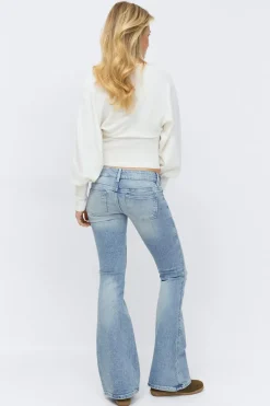 14+ pleated flare jeans