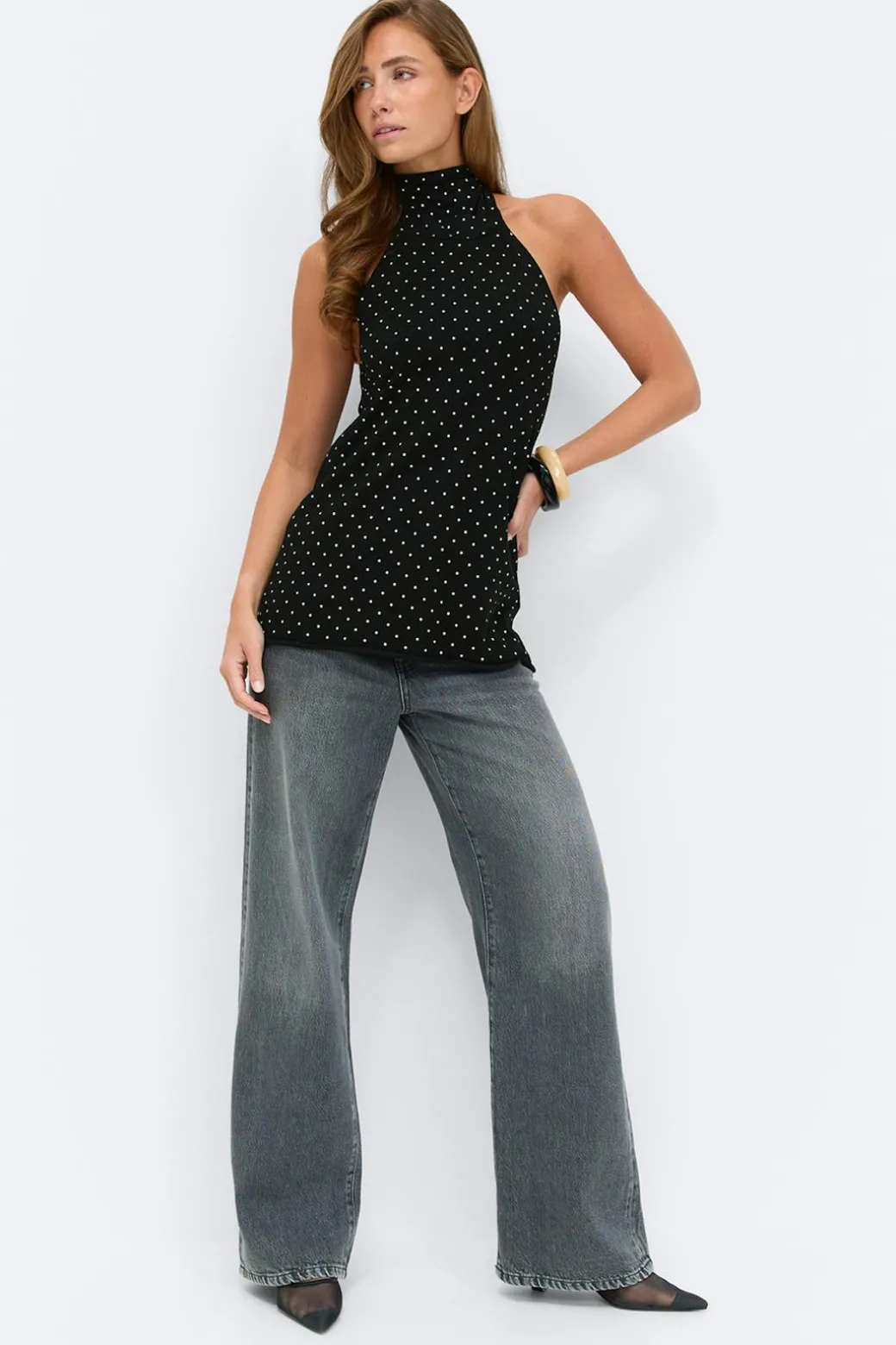 Polka dot knitted top