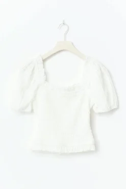 Puff sleeve frill top