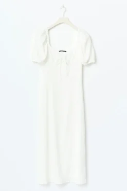 Puff sleeve midi dress