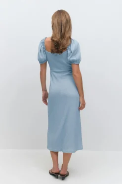 Puff sleeve midi dress