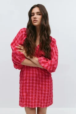 Puff sleeve mini dress