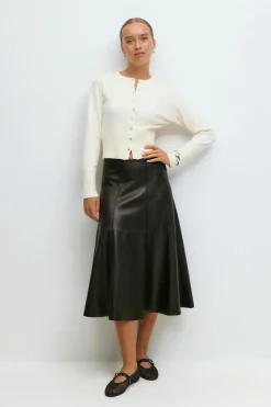 Pu midi skirt