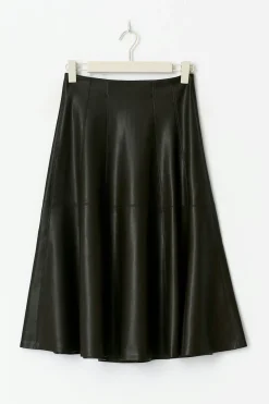 Pu midi skirt