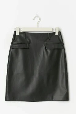 Pu midi skirt