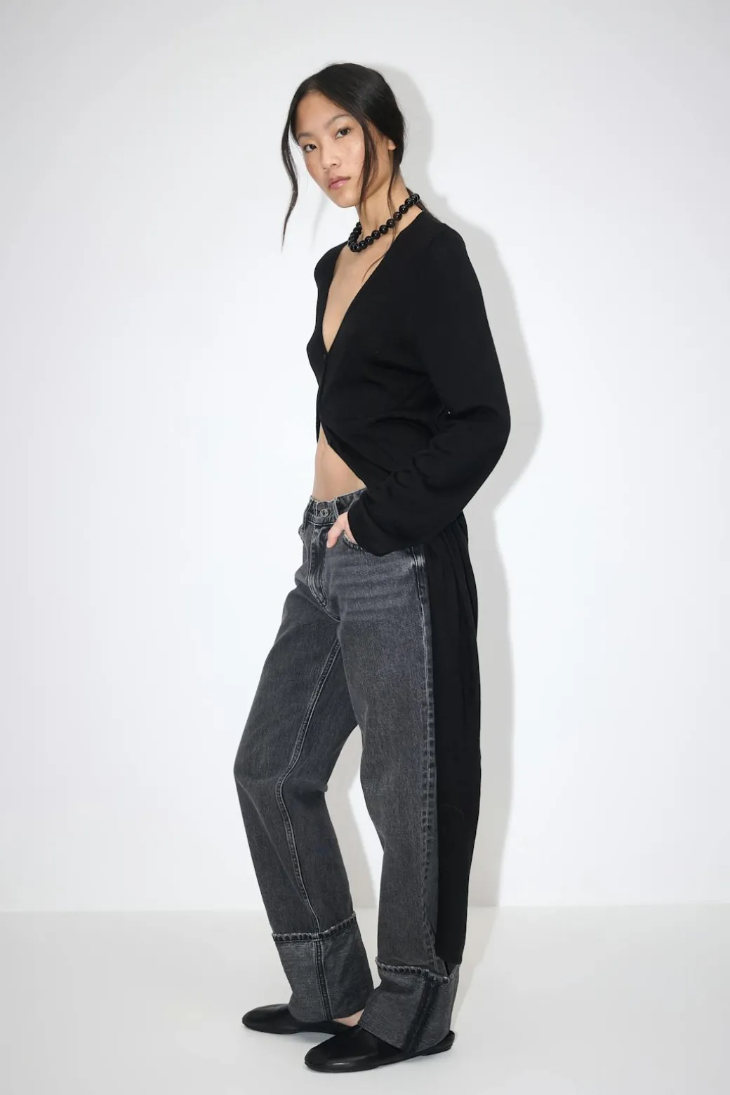 Remade fold up jeans