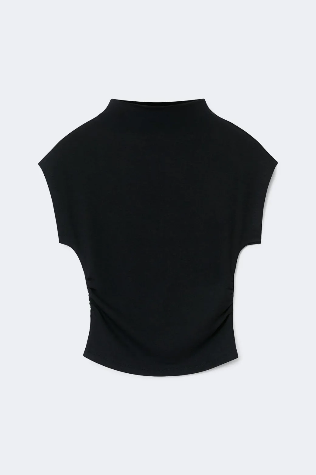 Ruched funnel neck top